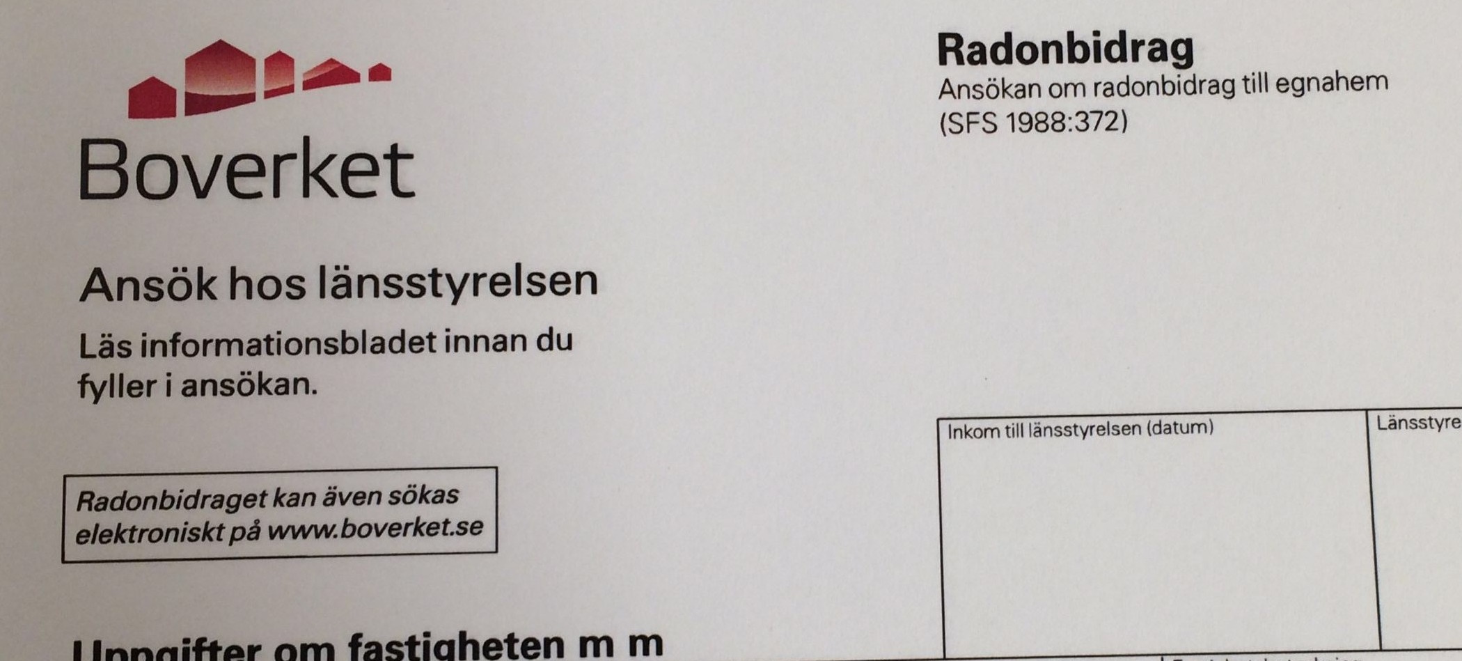 Radonbidragsansökan